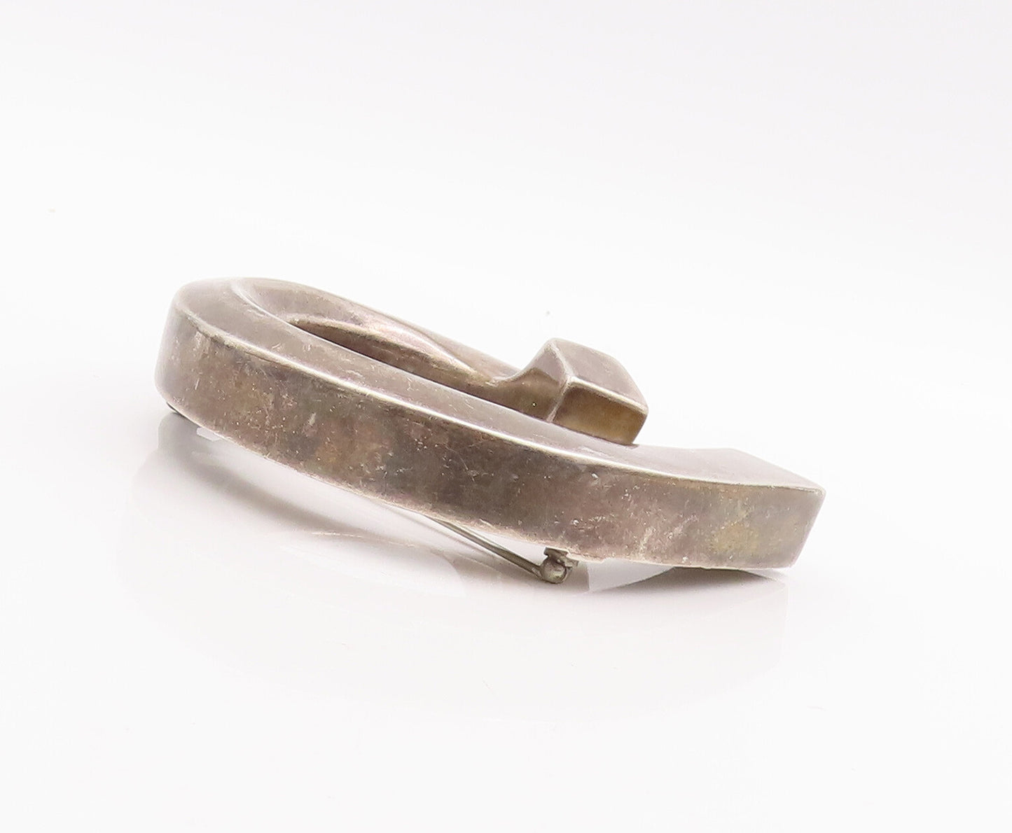 925 Sterling Silver Vintage Brooch Pin MEXICO Solid Large Open Loop  BP11147