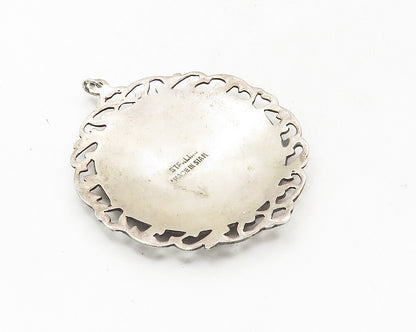 SIAM 925 Sterling Silver  Vintage Black Enamel Niello Dancer Pendant  PT7640