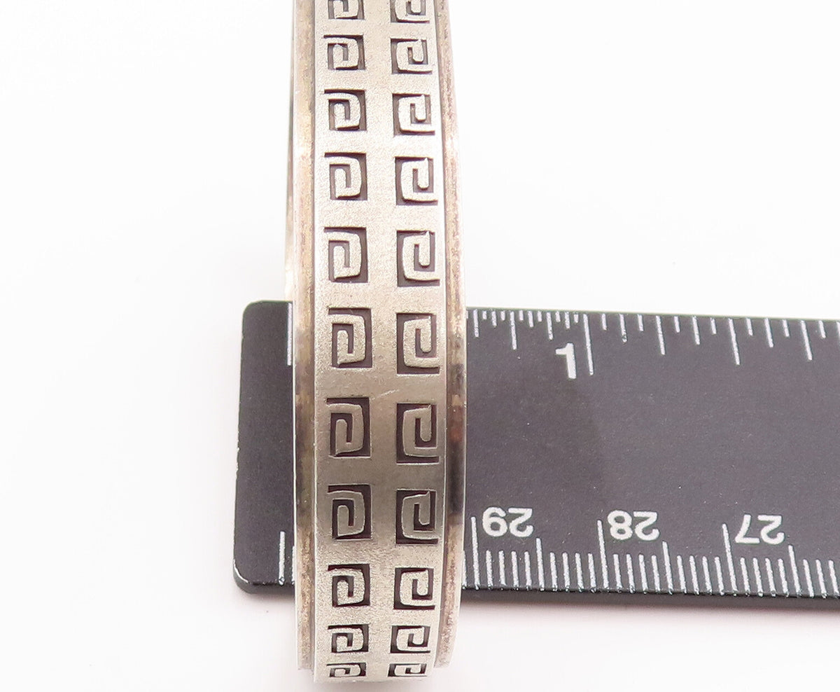 925 Sterling Silver Vintage Bracelet Designer Spiral Maze Etched Cuff  BT10552