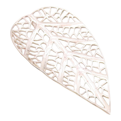 KRISSOS 925 Silver  Vintage Rare Openwork Greece Leaf Drop Pendant  PT21873