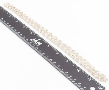 925 Sterling Silver Vintage Necklace Modernist Solid Twisted Rope Chain  NE4796