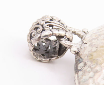 925 Sterling Silver Vintage Pendant Floral Intricate Weaver's Circle  PT25197