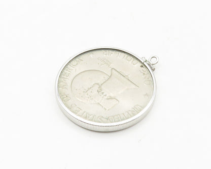 925 Sterling Silver  Vintage United States Dollar Coin Medal Pendant  PT14351