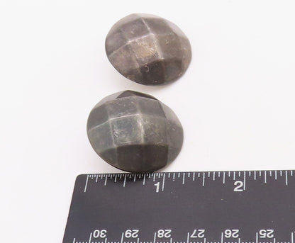 14k Gold 925 Sterling Silver Vintage Earrings BAYANIHAN Dark Tone Dome  EG13169