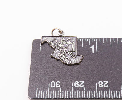 925 Sterling Silver  Vintage Maryland State Souvenir Pendant  PT21206