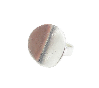 925 Sterling Silver  Vintage Shiny Round Concave Smooth Band Ring Sz 5  RG7136