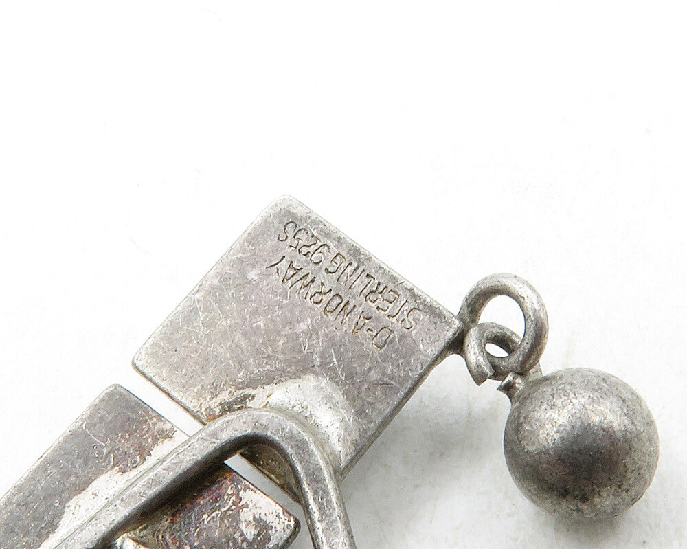 DAVID ANDERSEN NORWAY 925 Silver Vintage Dark Tone Dangling Pendant  PT9926