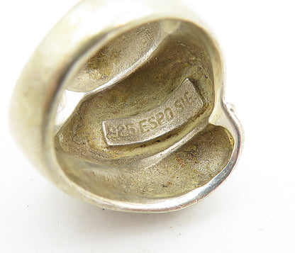 ESPO 925 Sterling Silver  Vintage Rope Twist Bypass Band Ring Sz 7.5  RG5853