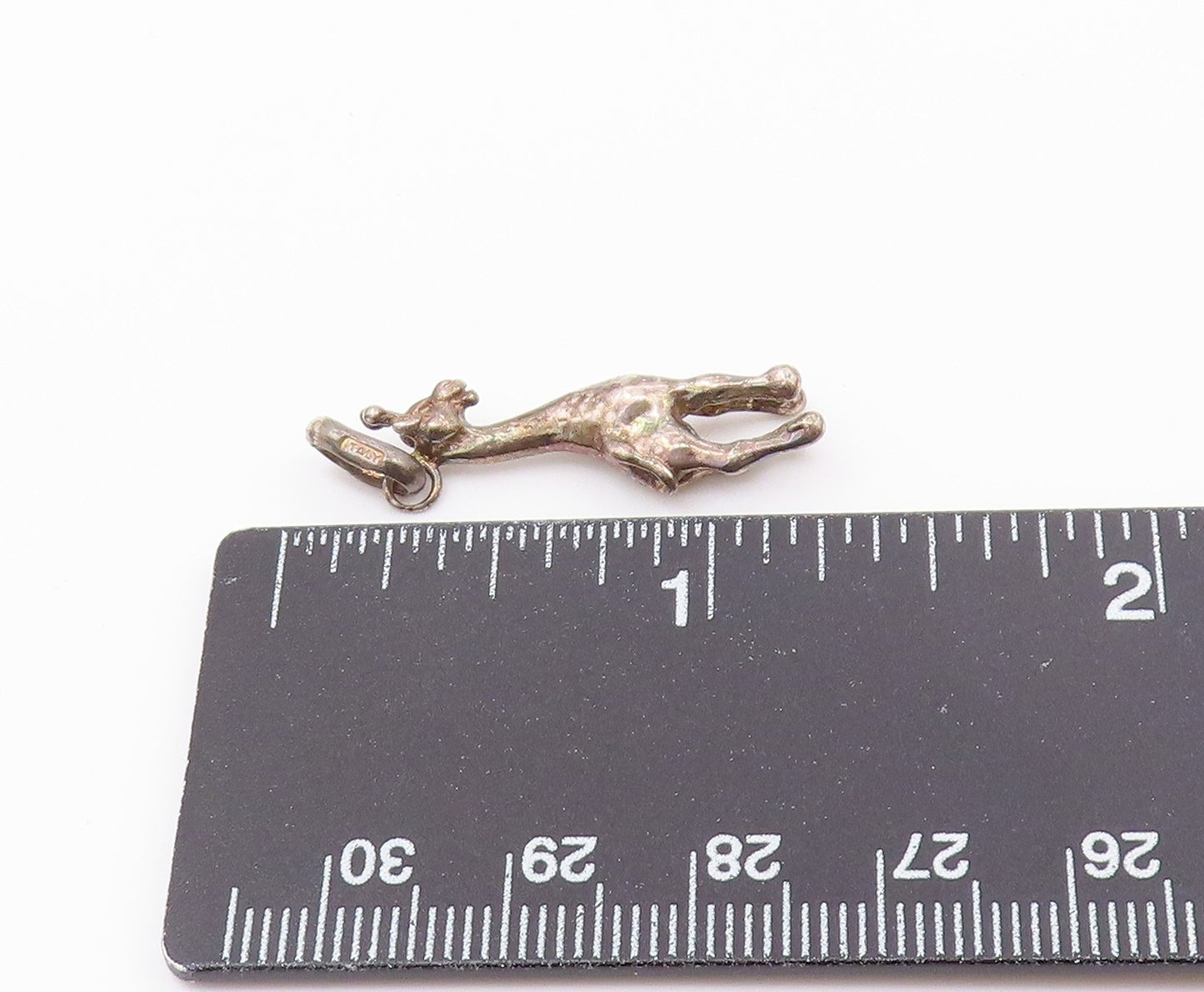 925 Sterling Silver  Vintage Petite Giraffe Animal Drop Pendant  PT18596