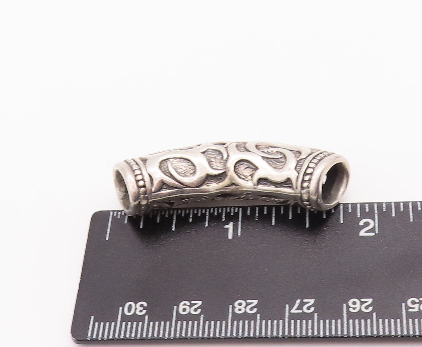 925 Sterling Silver Vintage Pendant Solid Cutout Swirly Sun Rays Or Fire PT23219