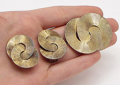 NAPIER 925 Silver  Vintage Interlocked Hoops Brooch Pin & Earrings Set  TR1021