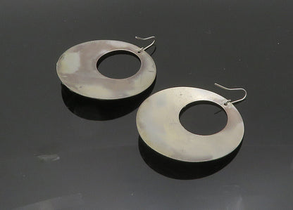 925 Silver  Vintage Black Onyx Angel Wings Round Heavy Drop Earrings  EG10008
