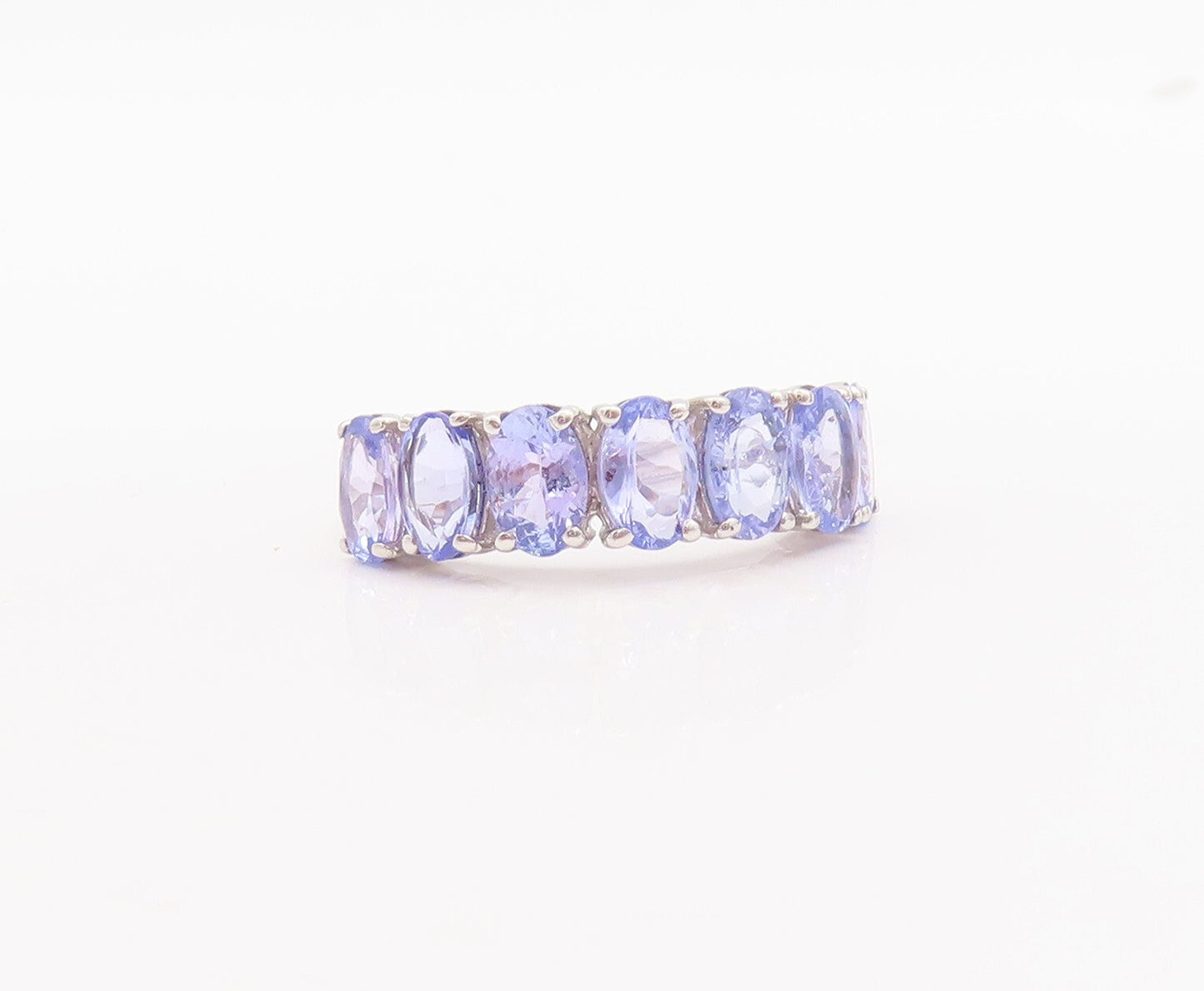 925 Sterling Silver Vintage Ring Oval Cut Tanzanite Band  Sz 7  RG29749