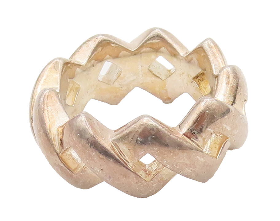 925 Sterling Silver Vintage Ring RLM STUDIO Spikey Interlock Zigzag Sz 6 RG27933