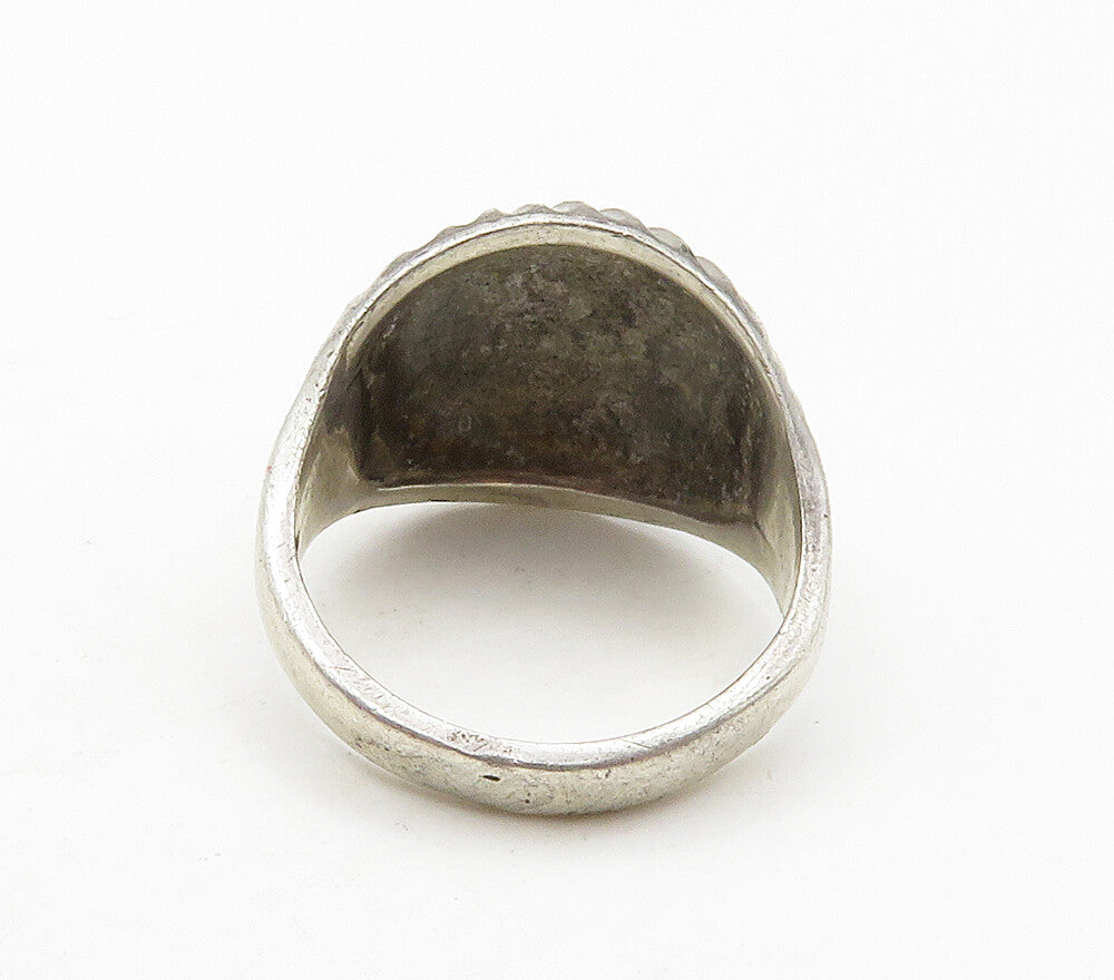 925 Sterling Silver  Vintage Shiny Fluted Dome Band Ring Sz 6.5  RG15800