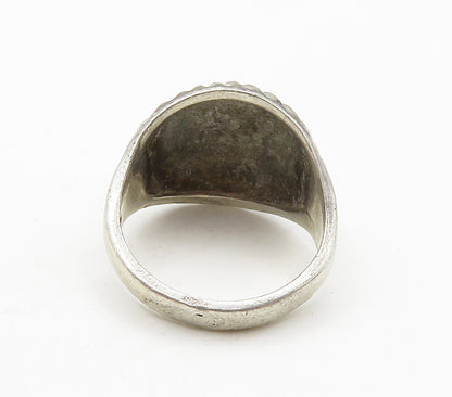 925 Sterling Silver  Vintage Shiny Fluted Dome Band Ring Sz 6.5  RG15800