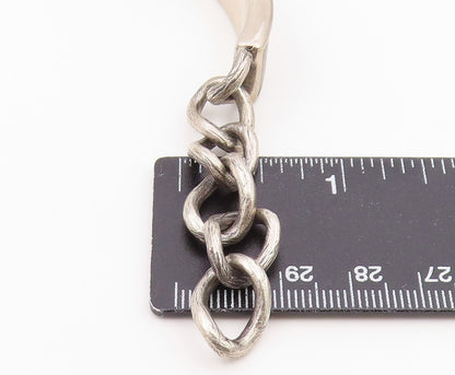 925 Sterling Silver Vintage Bracelet Real Diamonds Initial R Monogram  BT12164