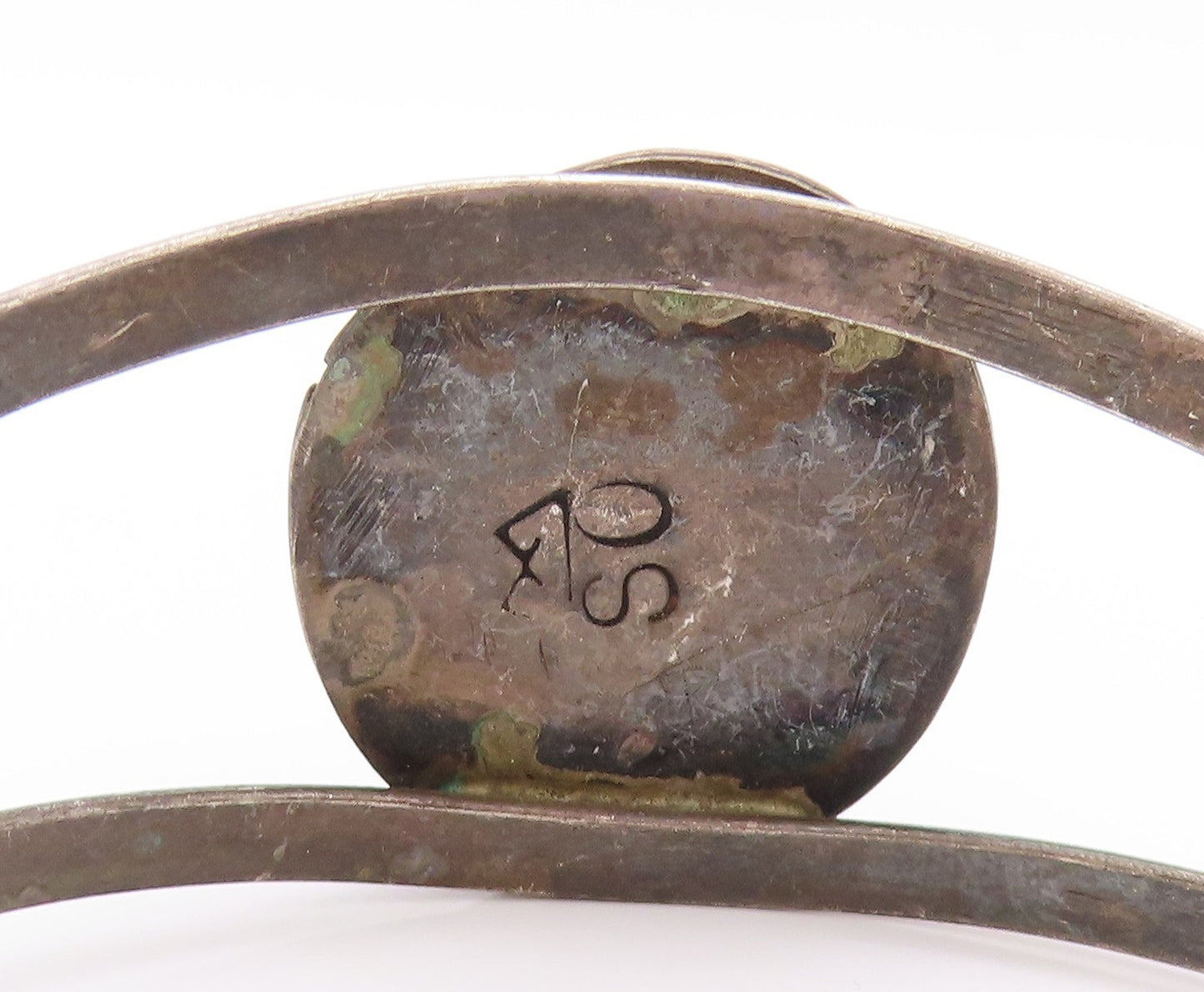 925 Sterling Silver Vintage Bracelet NAVAJO Split Cuff Roped Turquoise  BT11229