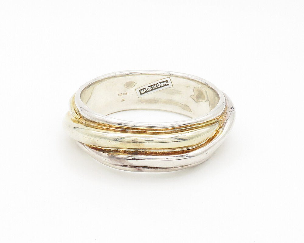 DESIGNER 925 Sterling Silver  Vintage Shiny Sculpted Bangle Bracelet  BT7312