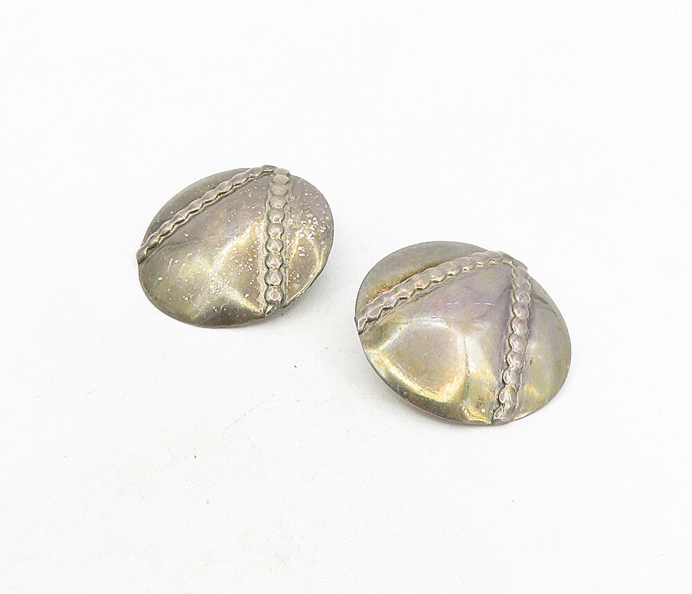TULLA BOOTH 925 Silver  Vintage Raised Detail Non Pierce Drop Earrings  EG4516