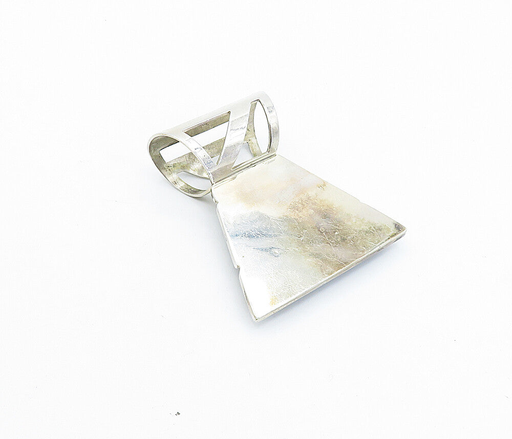 DTR JAY KING 925 Sterling Silver  Vintage Large Obsidian Slide Pendant  PT3046