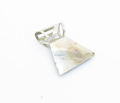 DTR JAY KING 925 Sterling Silver  Vintage Large Obsidian Slide Pendant  PT3046