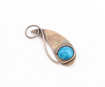 925 Sterling Silver Vintage Brooch Pin BRYAN Dark Tone designer Gemstone BP11401