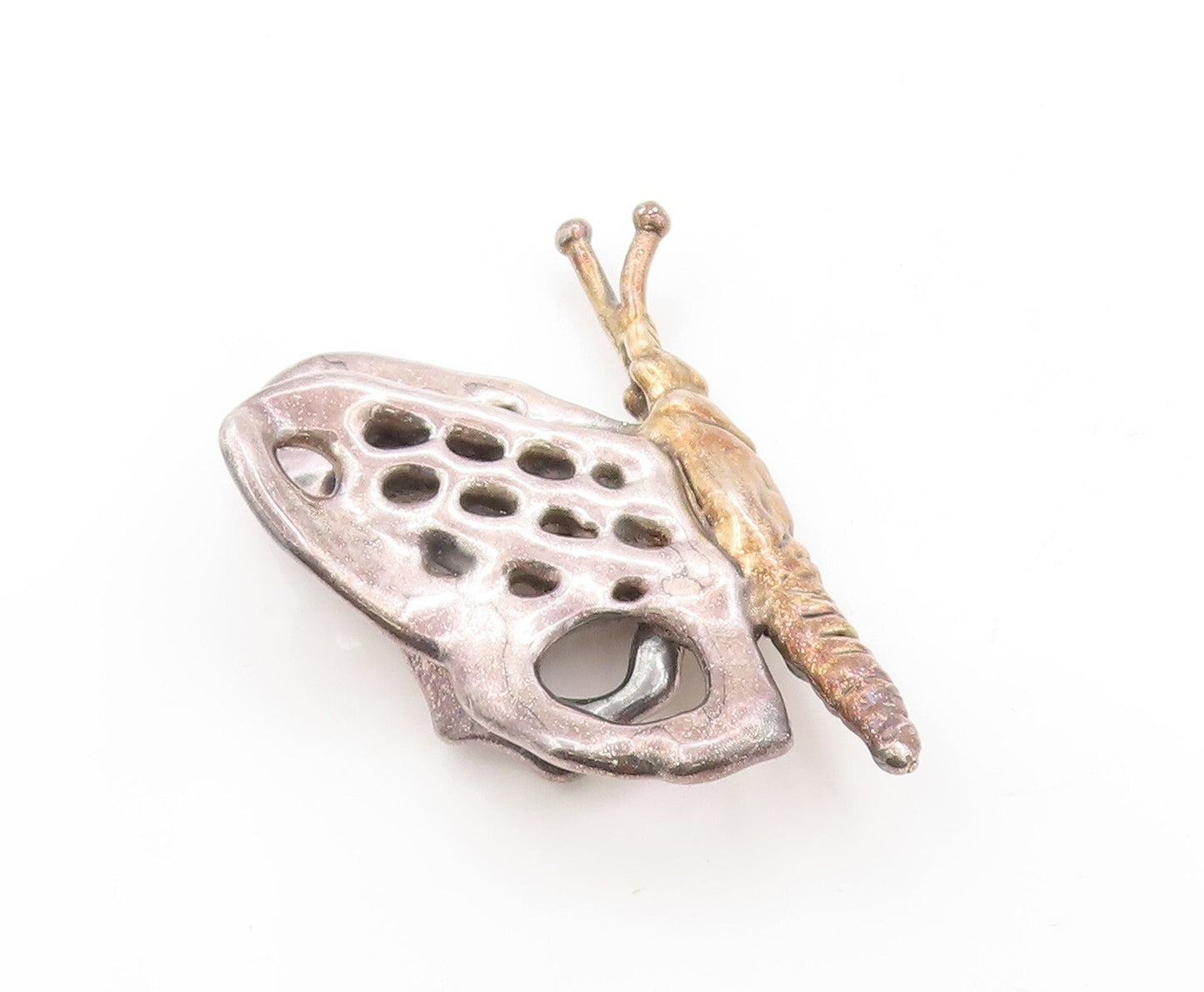 925 Sterling Silver Vintage Brooch Pin Designer Large Cutout Butterfly  BP11344