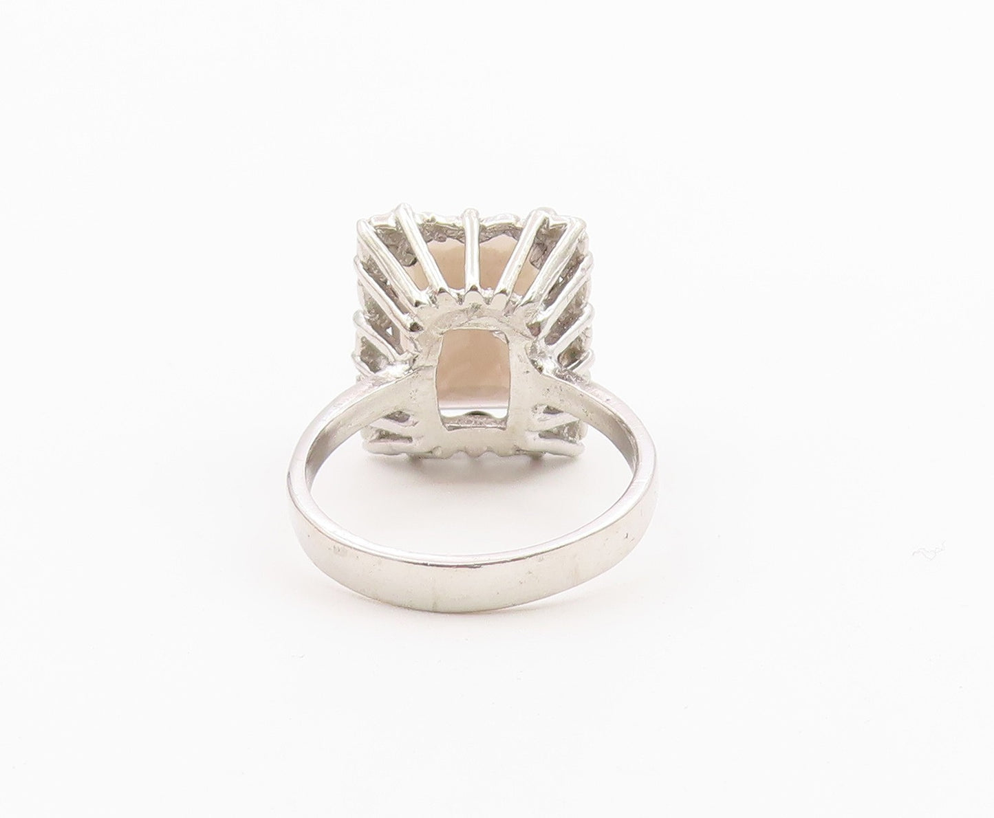 925 Sterling Silver Vintage Ring Emerald Cut Smoky Quartz Band  Sz 6.5  RG36480