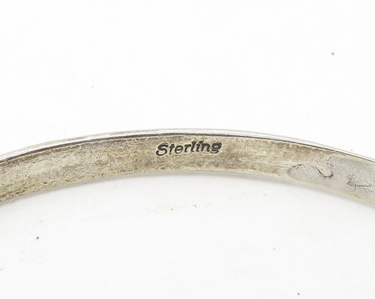 NAVAJO 925 Sterling Silver  Vintage Etched Pattern Bangle Bracelet  BT7803