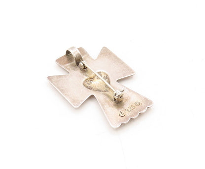 925 Sterling Silver Vintage Brooch Pin CAROLYN POLLACK Angel Cross  BP11307
