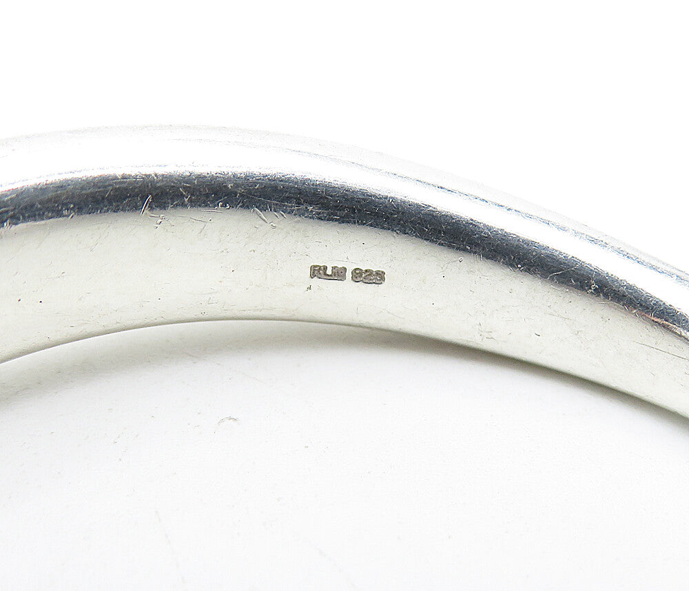 RLM STUDIO 925 Silver  Vintage Shiny Minimalist Concave Cuff Bracelet  BT1544