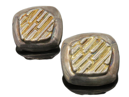 FREDERIC JEAN DUCLOS 925 Silver  Vintage Large Non Pierce Earrings  EG11388