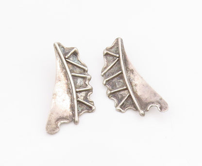 925 Sterling Silver Vintage Earrings GROVES Brutalist Dragon Wings  EG13950
