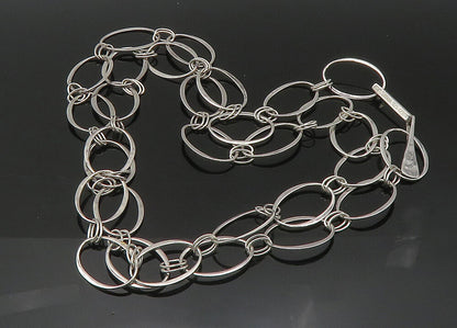 RLM STUDIO 925 Sterling Silver  Vintage Shiny Oval Link Chain Necklace  NE3610