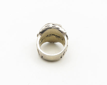 ED HARDY 925 Sterling Silver Vintage Heavy Lion Head Large Ring Sz 12.5  RG18807