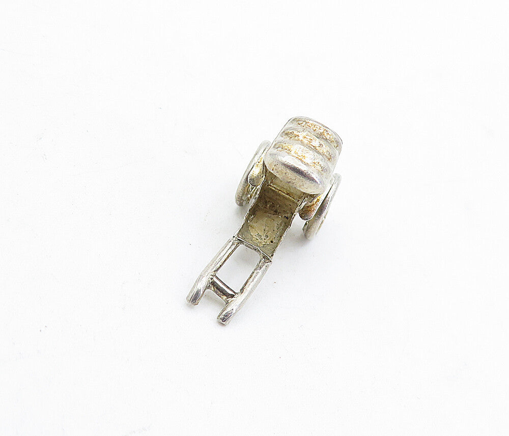 925 Sterling Silver  Vintage Petite Old Fashioned Carriage Pendant  PT3413