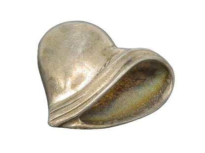 925 Sterling Silver  Vintage Dark Tone Love Heart Slide Pendant  PT10804