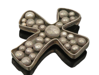 925 Sterling Silver  Vintage Antique Religious Cross Dark Tone Pendant PT10725