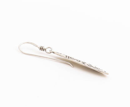 925 Sterling Silver Vintage Earrings WOODS Trible Design Etched  EG13517
