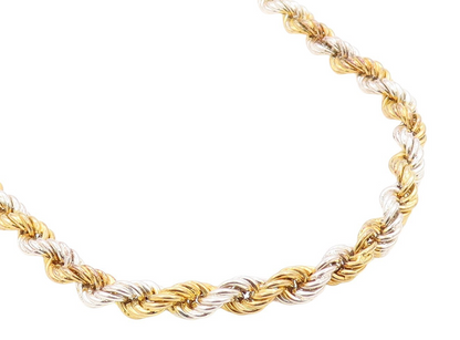 925 Sterling Silver Vintage Necklace Gold Plated Interwind Twisted Rope  NE4548