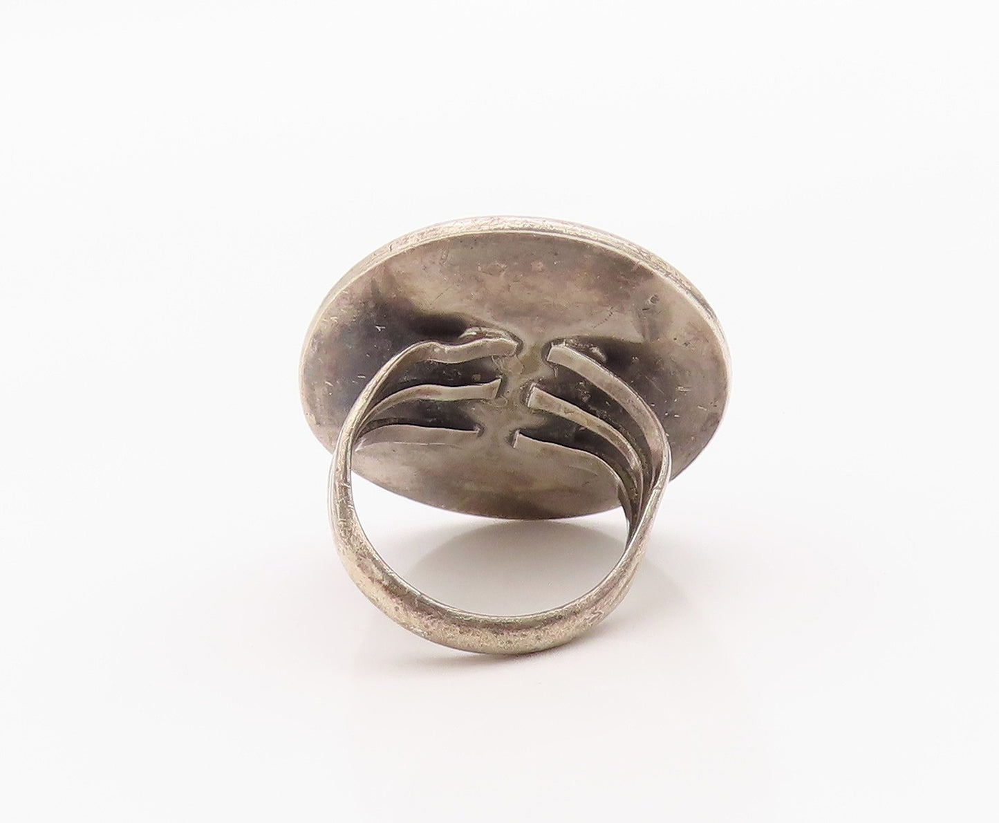 925 Sterling Silver Vintage Ring NAVAJO Jasper Twisted Rope Band Sz 6.5 RG36345