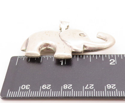 925 Sterling Silver Vintage Pendant Solid Good Luck Baby Elephant Charm  PT25091