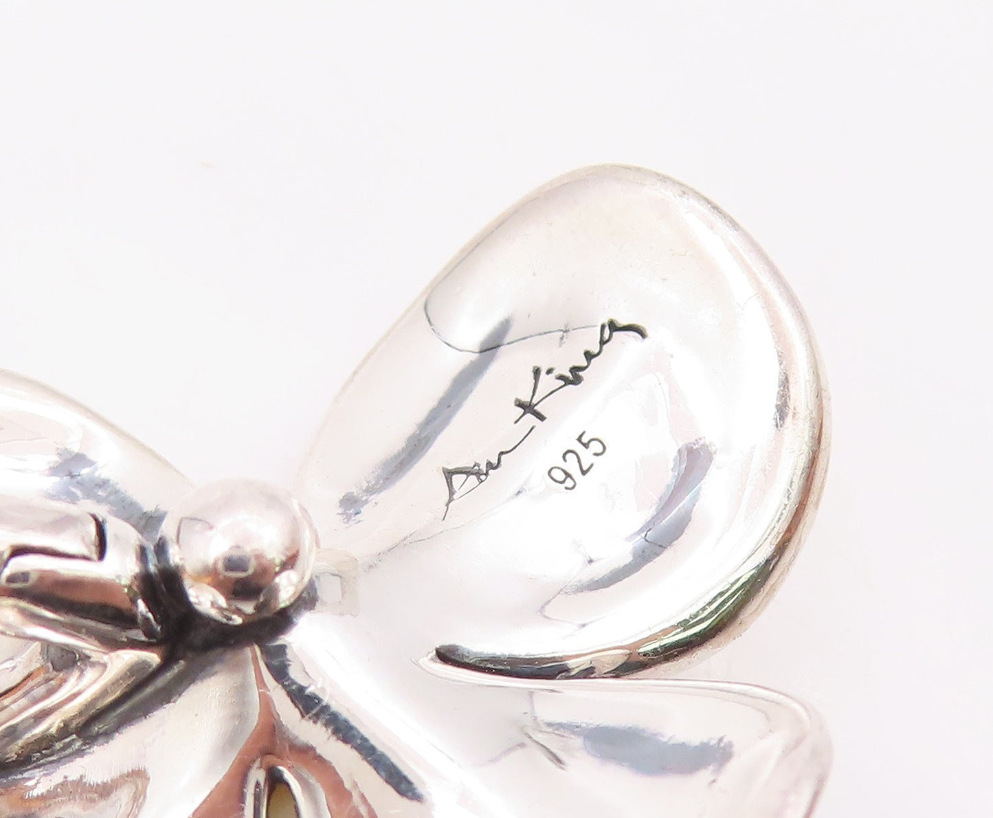 ANN KING 925 Sterling Silver  Vintage Cultured Pearl Flower Pendant  PT19990