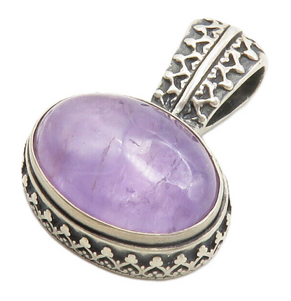 CAROLYN POLLACK RELIOS 925 Silver  Vintage Cabochon Amethyst Pendant  PT10682
