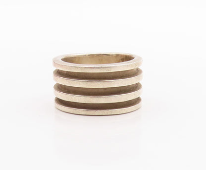 925 Sterling Silver Vintage Ring DAVID SIGAL Grooved Bands  Sz 7  RG33292
