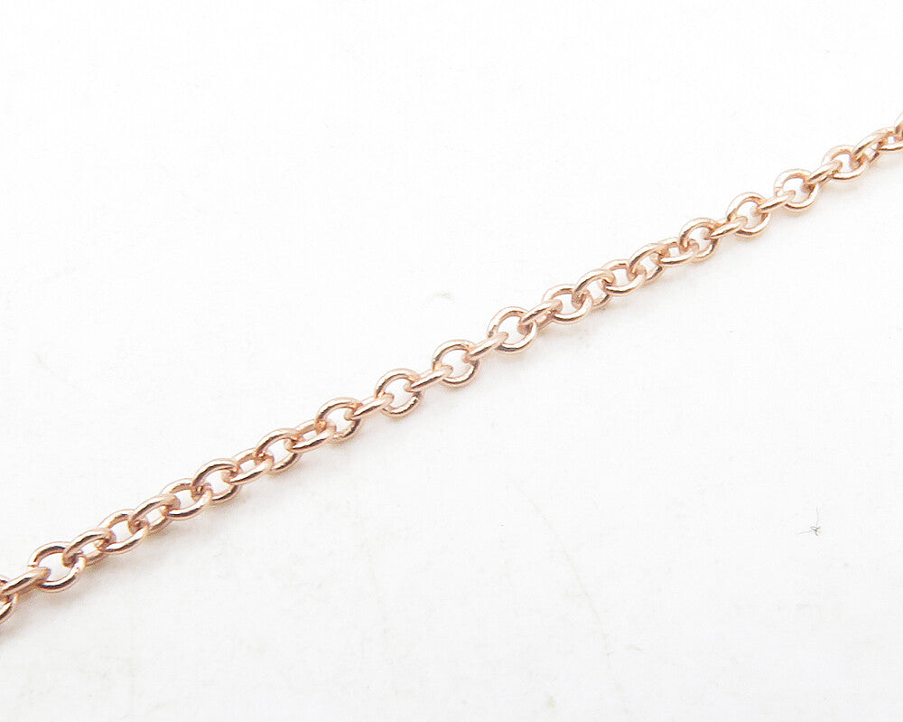925 Silver  Genuine Diamond Rose Gold Plated Love Heart Chain Necklace  NE2063