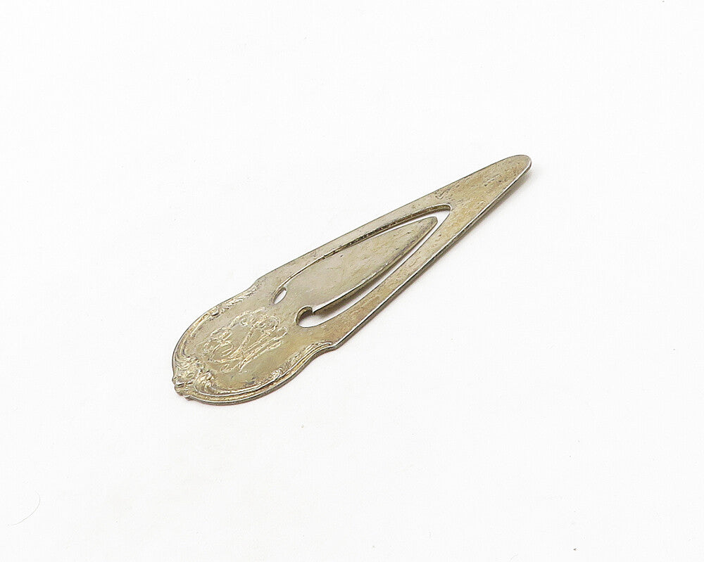 S. KIRK & SON 925 Silver  Vintage Etched Initials Floral Book Mark  TR2650