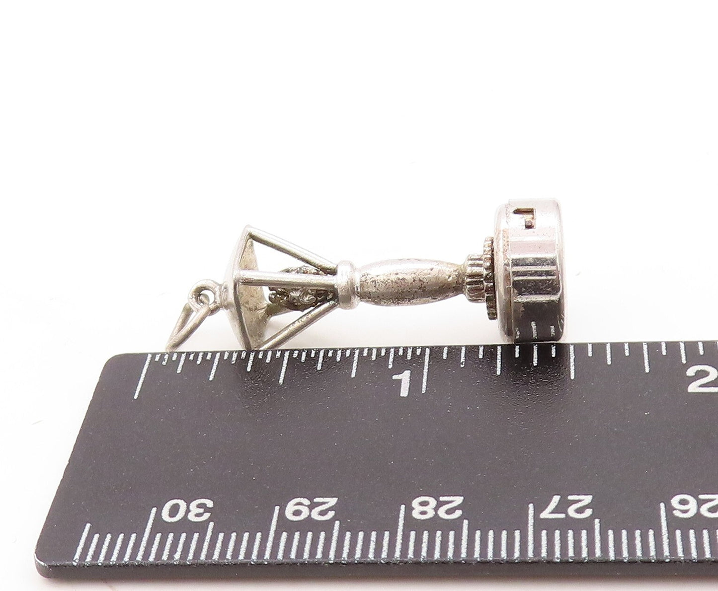 925 Sterling Silver Vintage Pendant DANCRAFT Carved Street Light Charm  PT23591