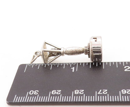 925 Sterling Silver Vintage Pendant DANCRAFT Carved Street Light Charm  PT23591